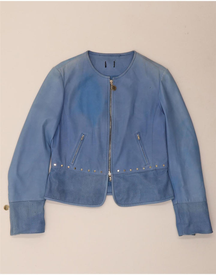 Jachetă bomber din piele pentru femei Penny Black UK 14, mare, albastră