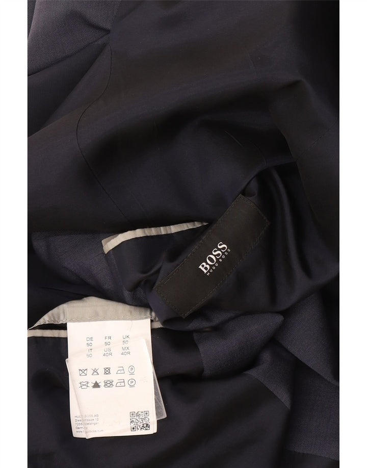 Blazer pentru bărbați Hugo Boss cu 2 nasturi EU 50 Lână mare, albastru bleumarin