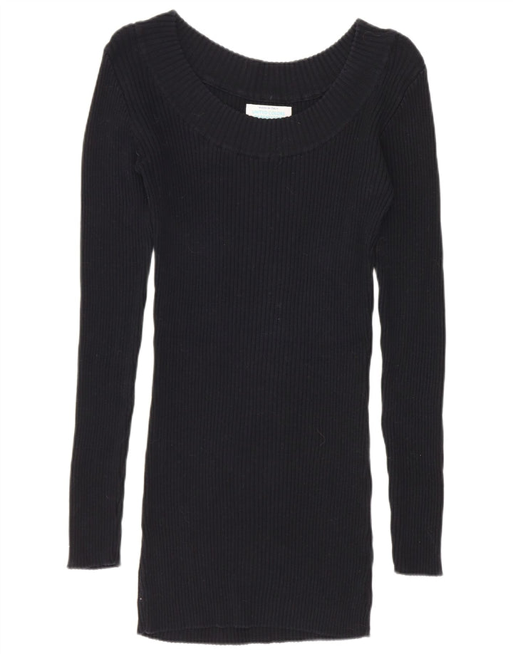 Benetton rochie jumper pentru femei UK 10 mic bumbac negru