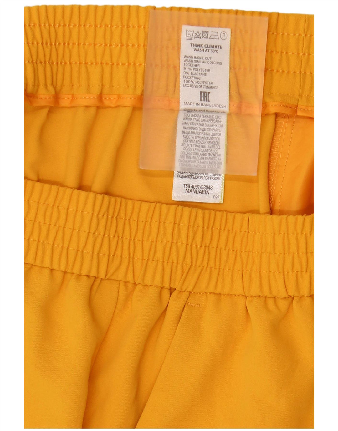 Fusta dreaptă pentru femei Marks & Spencer UK 16 mare W34 poliester galben