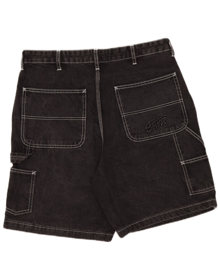 Pull & Bear Pantaloni scurți Cargo Denim pentru bărbați EU 46 XL W36 Negru