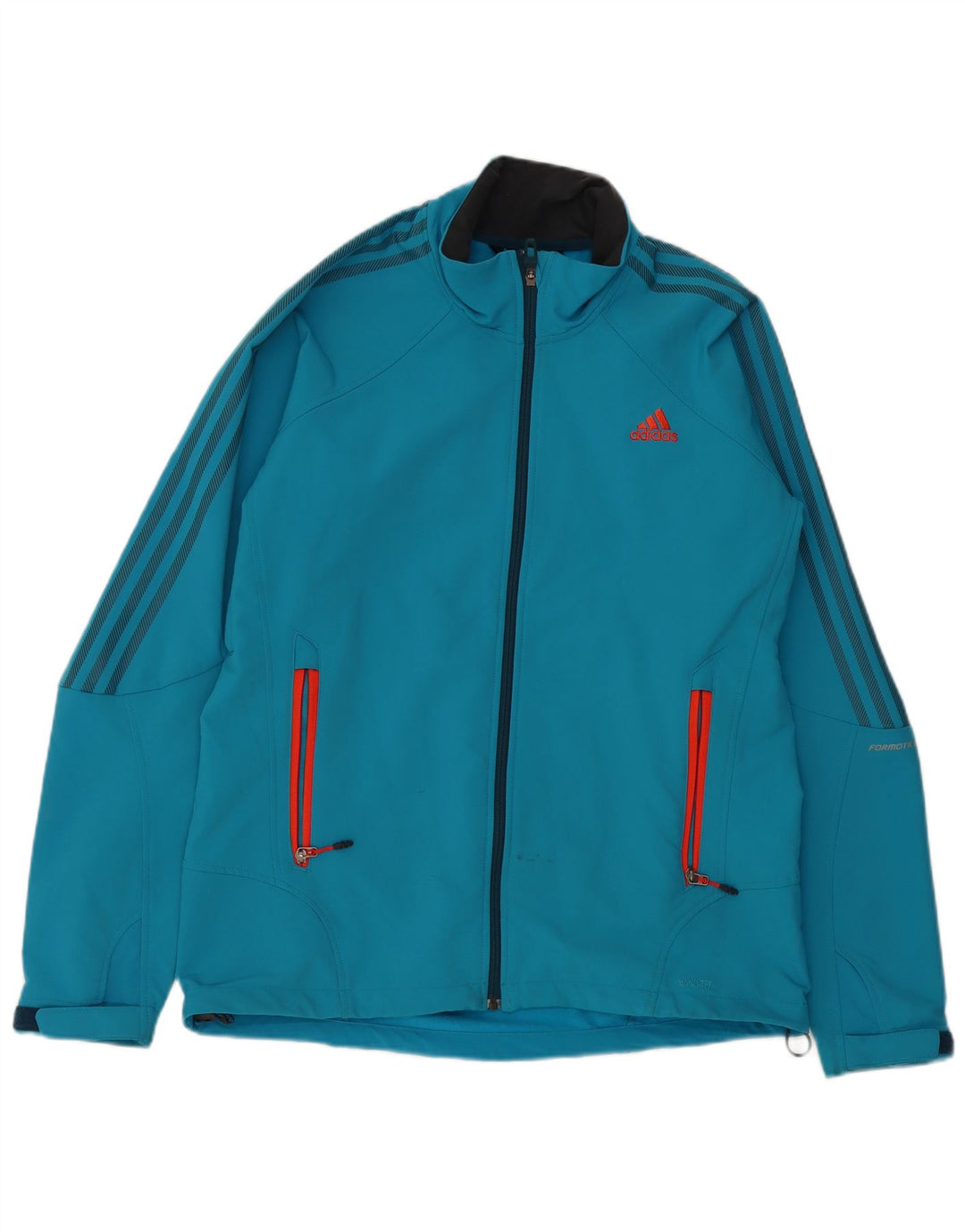 ADIDAS Mens Tracksuit Top Jacket UK 44/46 Large Blue Polyester