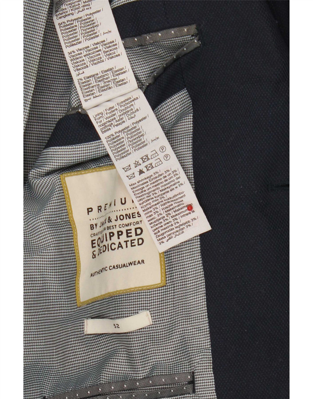 Jachetă Jack & Jones pentru bărbați, cu 2 nasturi, IT 52 XL, poliester bleumarin