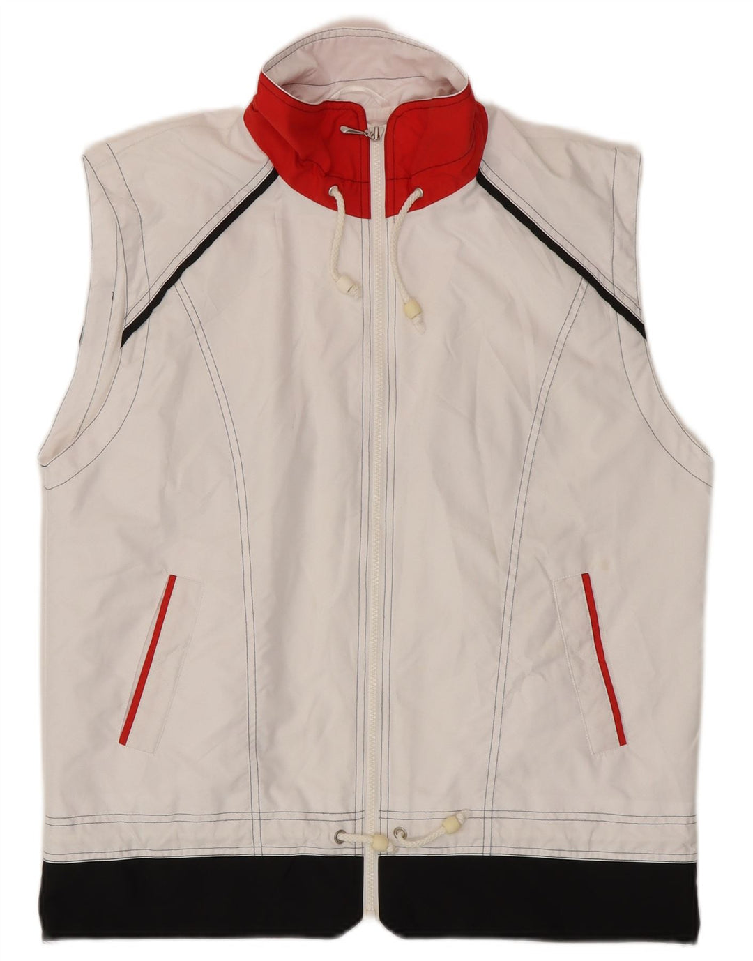 Gilet crop pentru femei Elegance UK 16, mare, alb, poliester color bloc