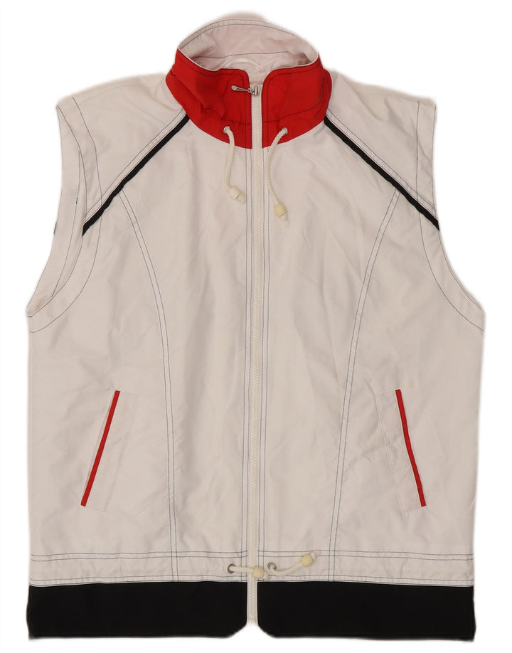 Gilet crop pentru femei Elegance UK 16, mare, alb, poliester color bloc