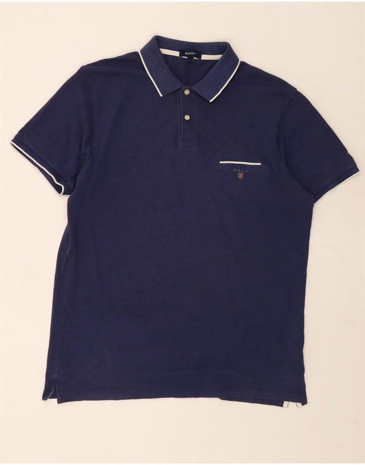 Tricou polo pentru bărbați Gant, mare, albastru bleumarin, bumbac