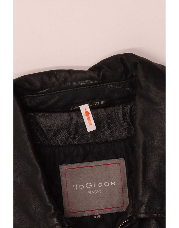 Jachetă de piele vintage pentru bărbați IT 48 Medium Black
