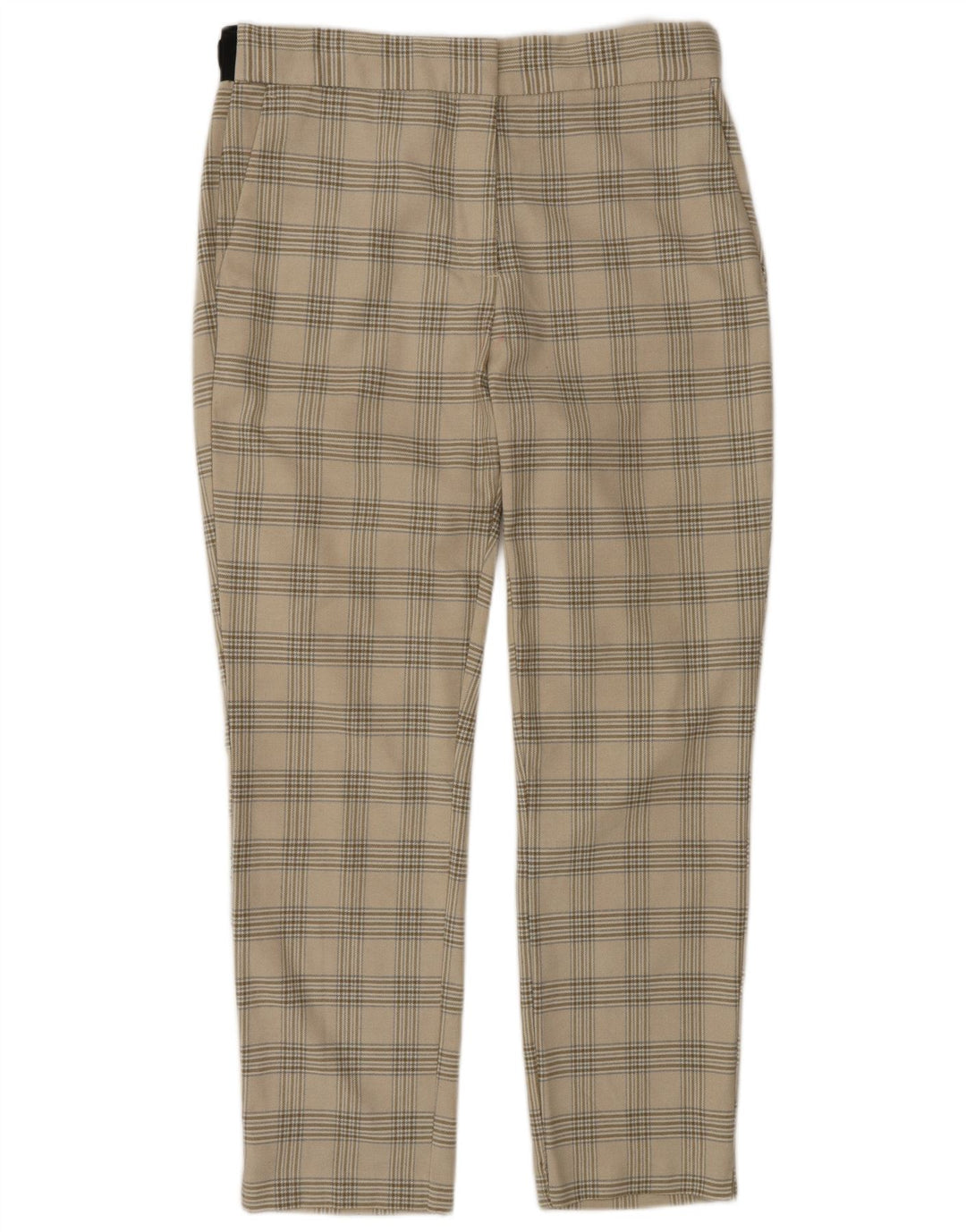 Pantaloni de costum conici pentru femei Zara, mari L30 L27, poliester cu carouri bej