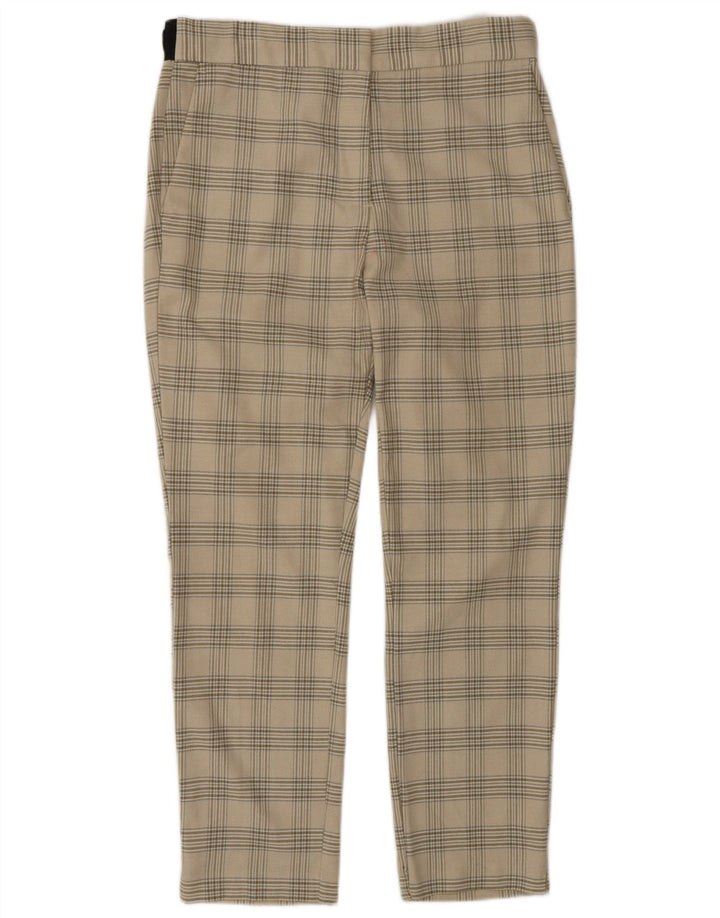 Pantaloni de costum conici pentru femei Zara, mari L30 L27, poliester cu carouri bej