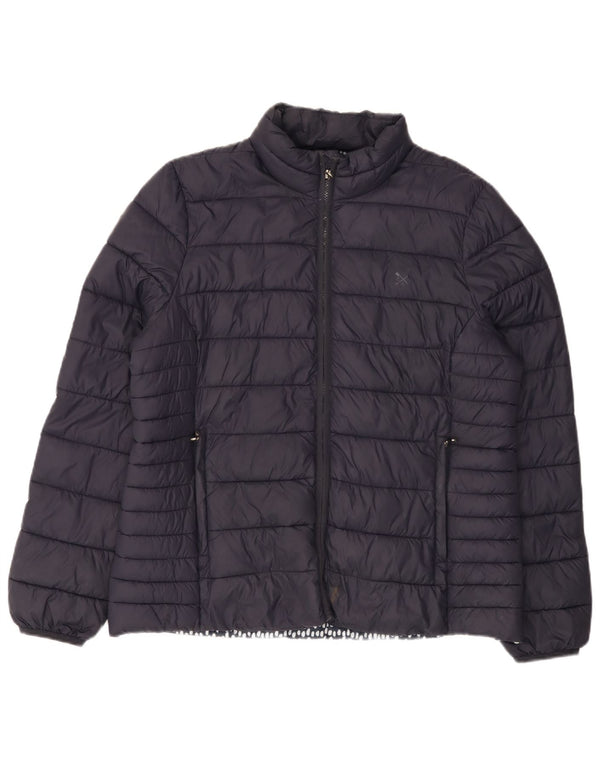 CREW CLOTHING Womens Padded Jacket UK 16 Large Navy Blue Nylon