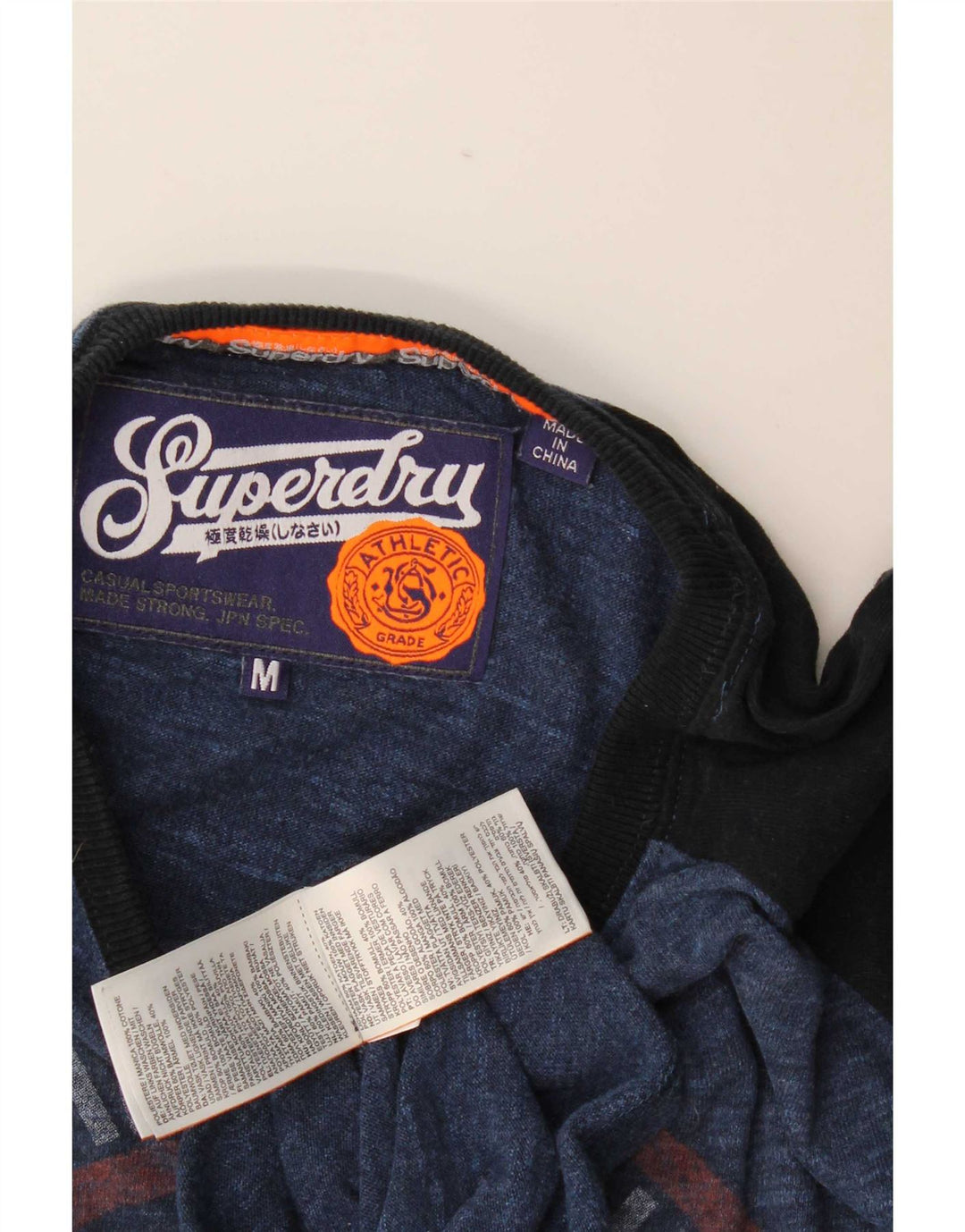 Tricou grafic pentru bărbați Superdry Top Medium Blue Colorblock Bumbac