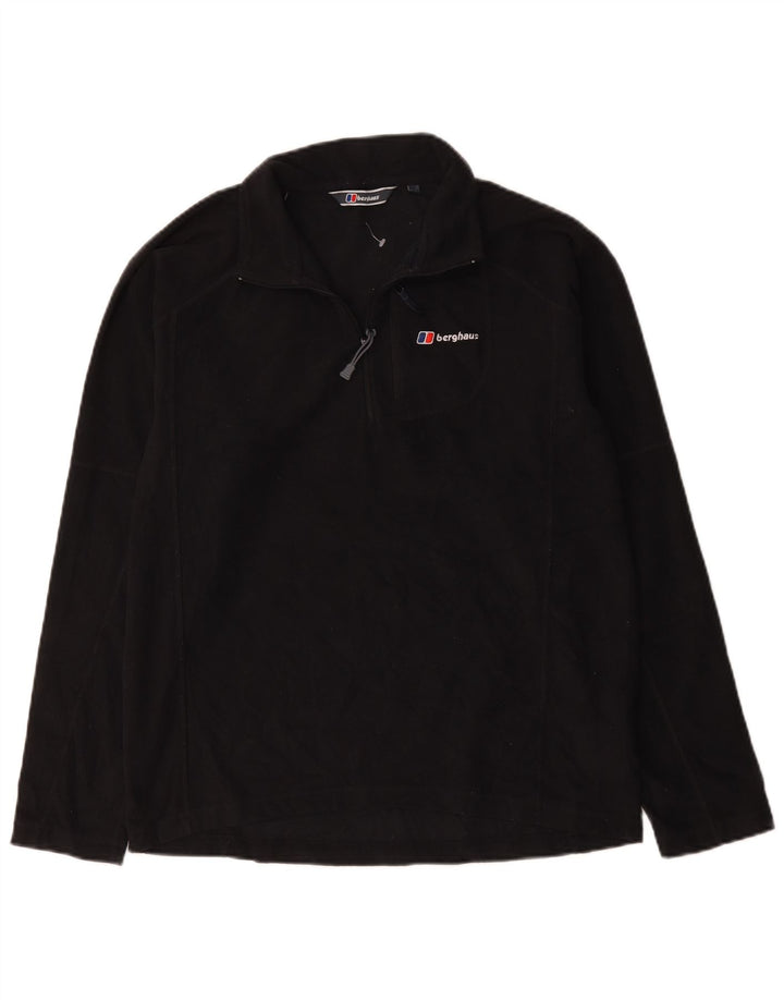 Jumper pentru bărbați Berghaus, cu fermoar și gât, poliester mediu negru