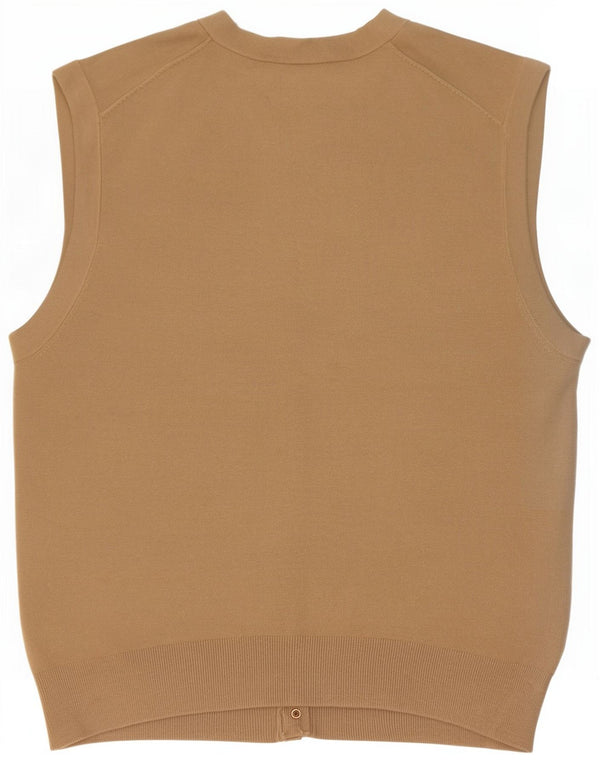 Zara Womens Sleeveless Cardigan Sweater UK 14 Large Beige