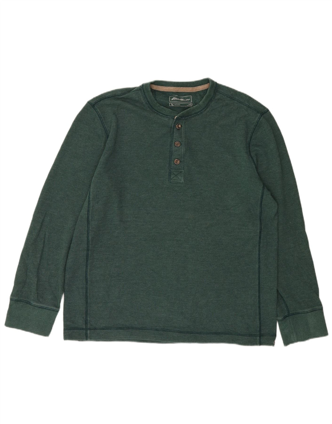 EDDIE BAUER Top pentru bărbați cu mânecă lungă, mare, verde, bumbac