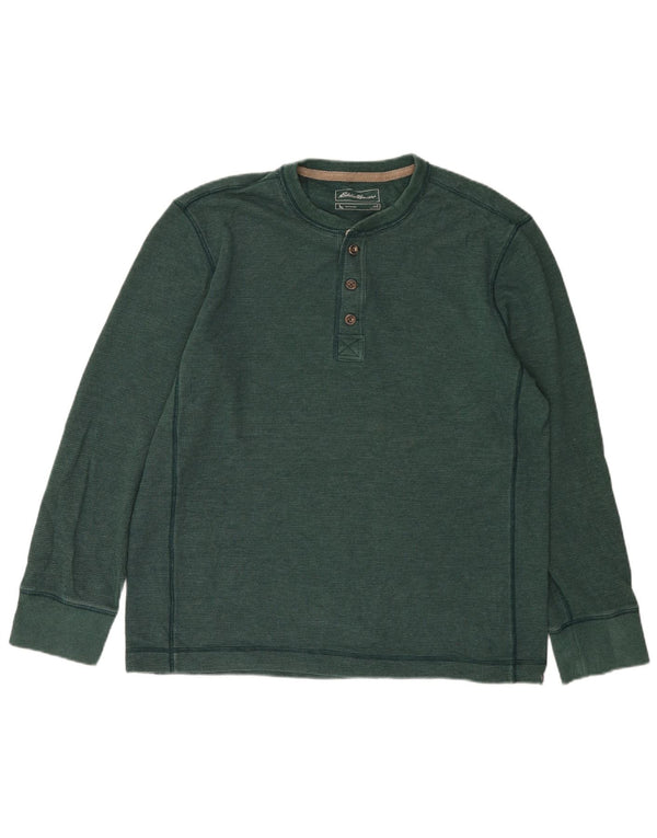 EDDIE BAUER Top pentru bărbați cu mânecă lungă, mare, verde, bumbac