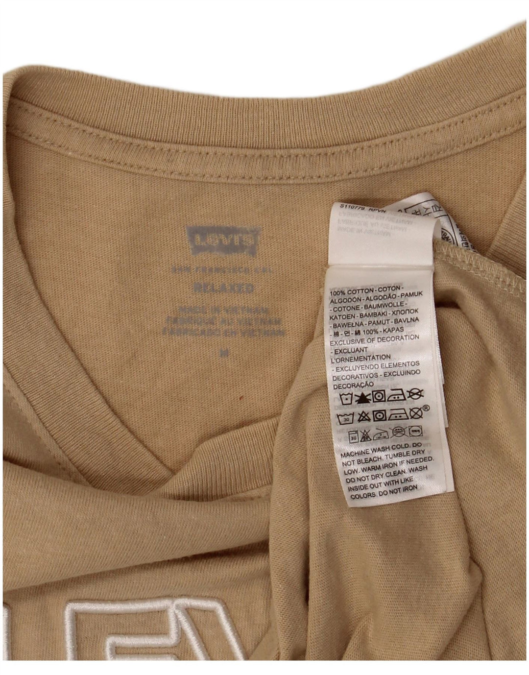 Tricou grafic pentru bărbați Levi's, cu croială relaxată, top, bumbac, bej mediu
