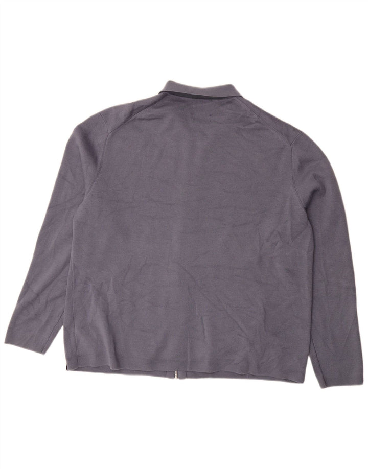Pulover cardigan pentru bărbați Marks & Spencer XL, lână merinos albastră