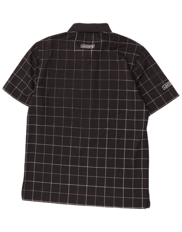 Tricou polo pentru bărbați Lacoste Mărimea 4 Poliester cu carouri negru mediu