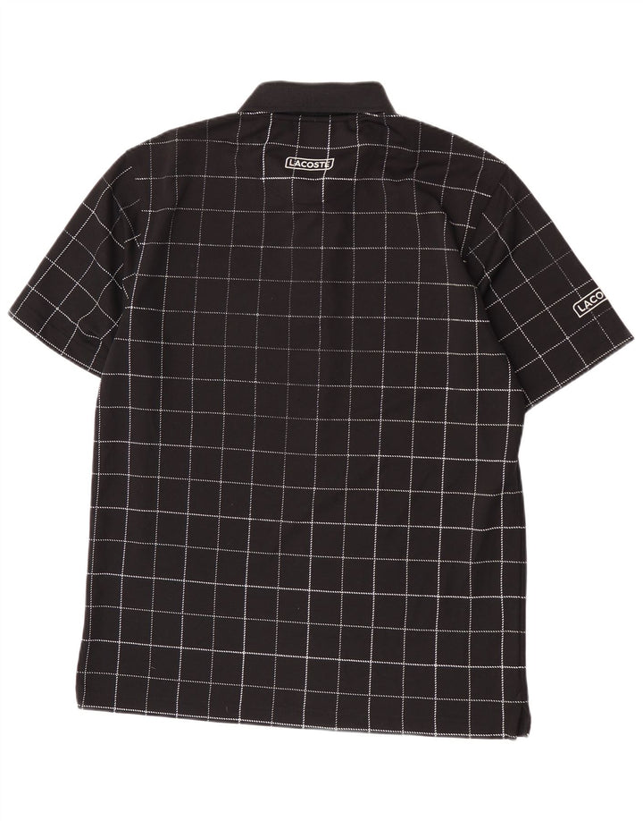 Tricou polo pentru bărbați Lacoste Mărimea 4 Poliester cu carouri negru mediu