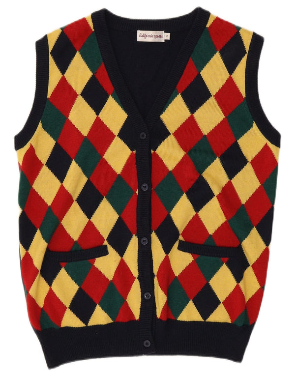 Pulover cardigan supradimensionat pentru femei vintage US 2 XS multicolor