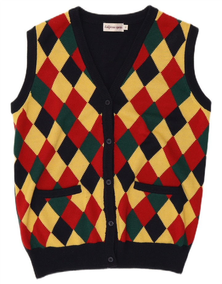 Pulover cardigan supradimensionat pentru femei vintage US 2 XS multicolor