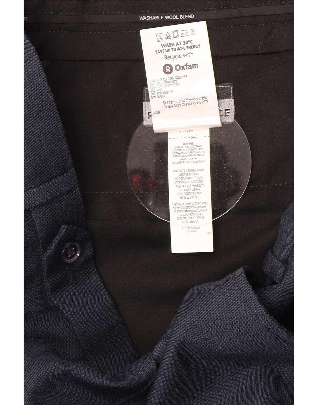 Pantaloni de costum pentru bărbați Marks & Spencer L32 L31 bleumarin poliester