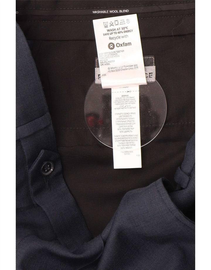 Pantaloni de costum pentru bărbați Marks & Spencer L32 L31 bleumarin poliester