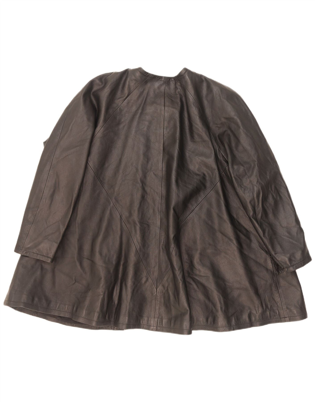 Palton supradimensionat din piele vintage pentru femei EU 38 mediu negru