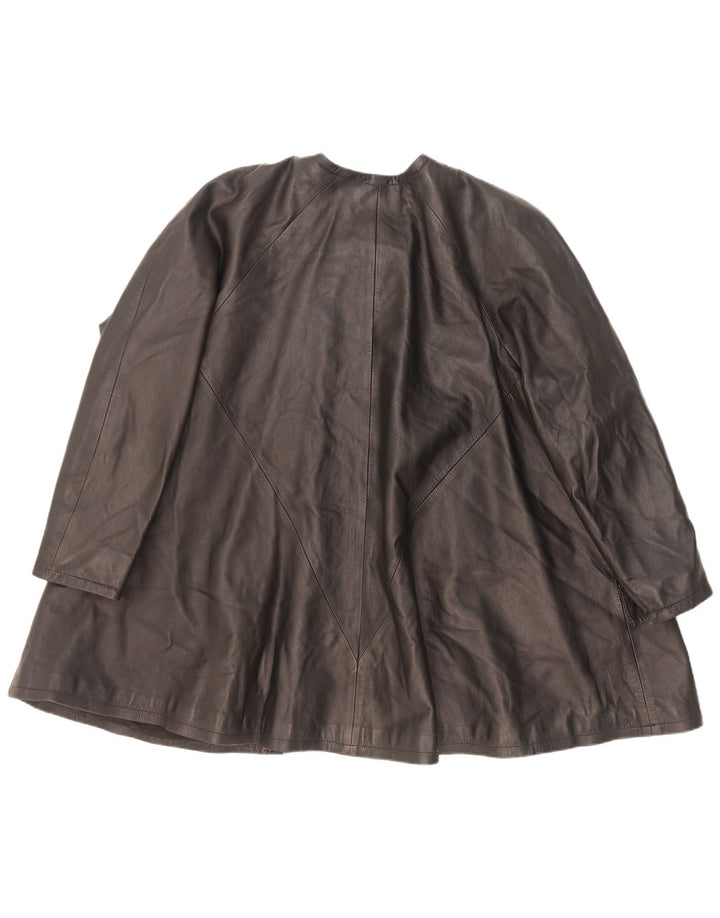 Palton supradimensionat din piele vintage pentru femei EU 38 mediu negru