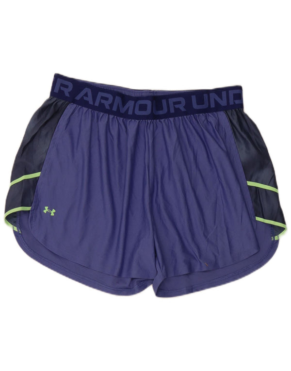 UNDER ARMOUR Womens Loose Fit Sport Shorts UK 18 XL  Purple Colourblock