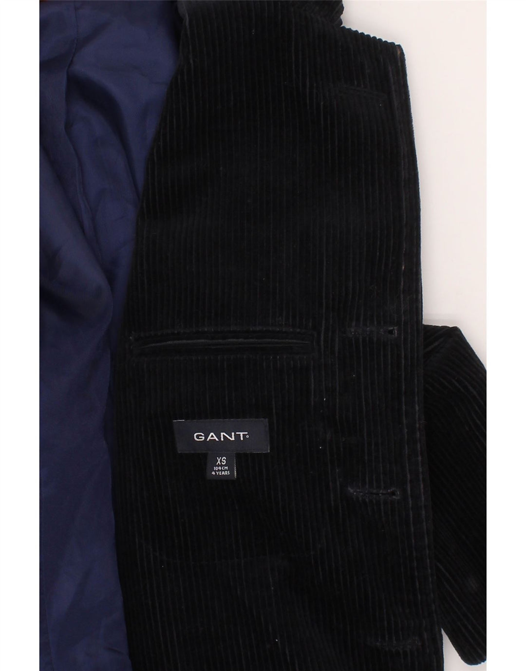 GANT Boys Corduroy 3 Button Blazer Jacket 3-4 Years XS Navy Blue