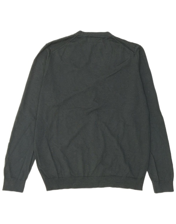 Pulover cardigan pentru bărbați Marks & Spencer, lână merinos verde mare