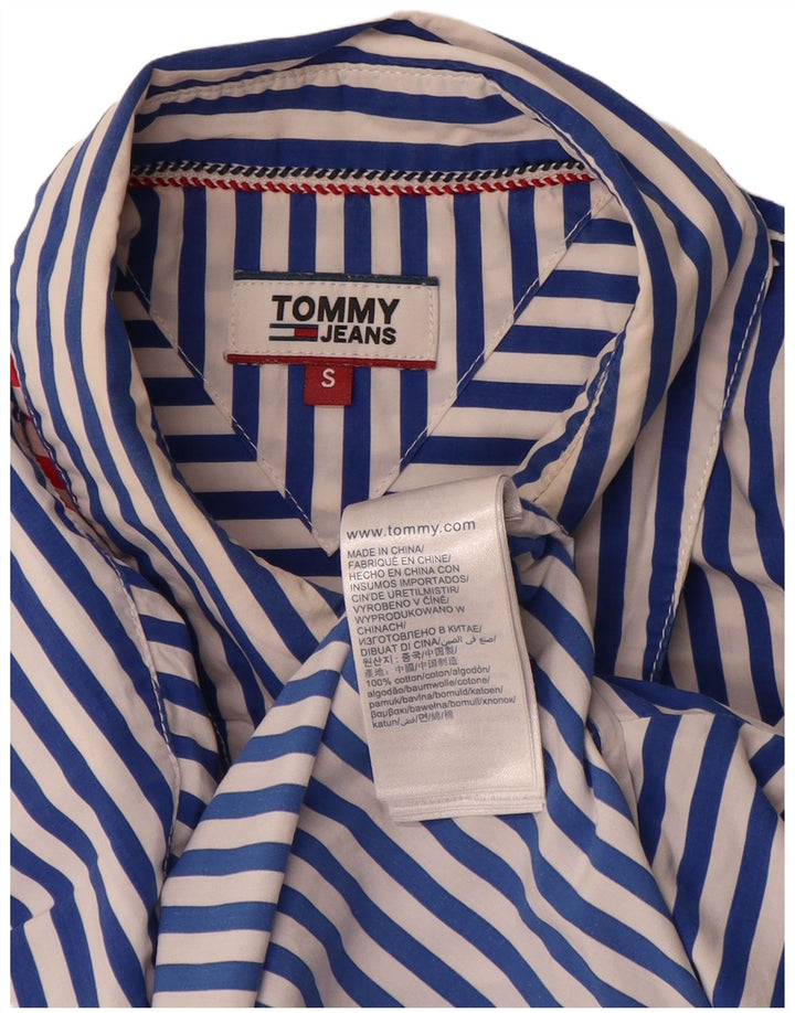 Cămașă pentru bărbați Tommy Hilfiger, bumbac cu dungi mici, albastre
