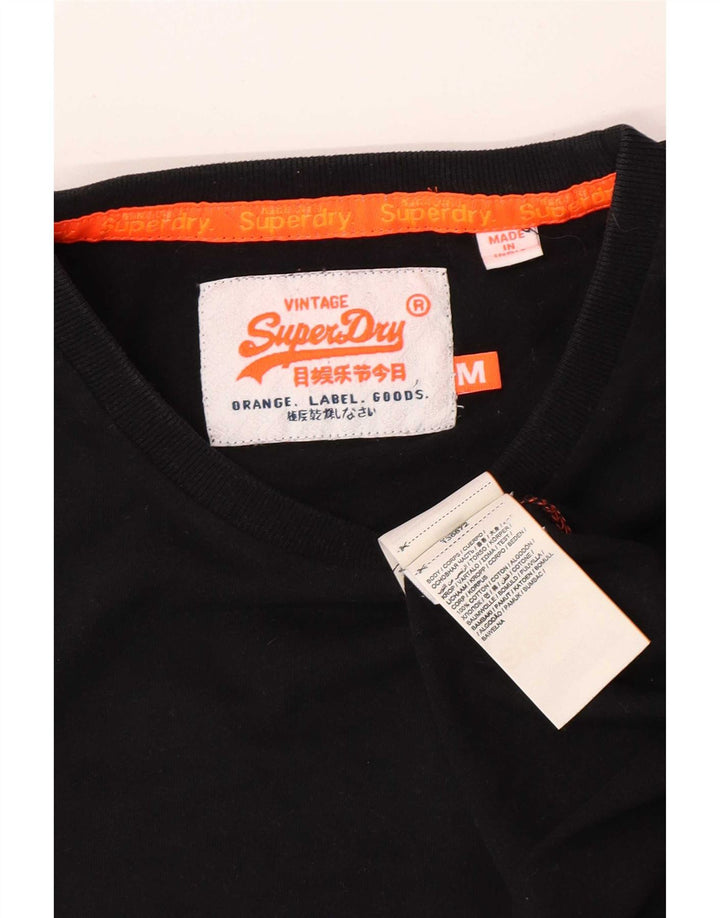 Tricou Superdry pentru bărbați Top mediu negru bumbac