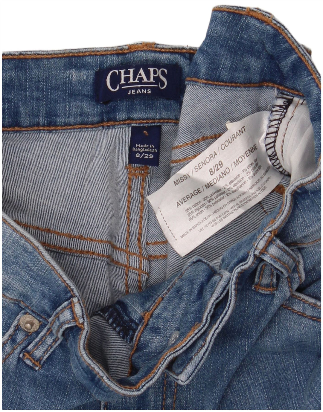 Jeans tăiați pentru femei Kick cu talie mijlocie CHAPS US 8 Medium W29 L26 Bumbac albastru