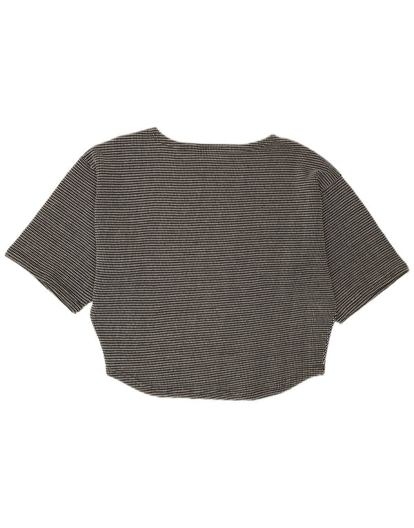 Tricou supradimensionat vintage pentru femei Top UK 10 mic bumbac negru cu pete