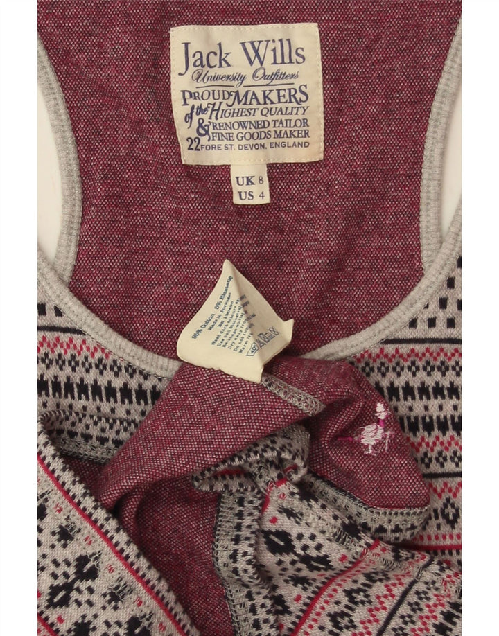 Vest Top pentru femei JACK WILLS UK 8 Small Gri Fair Isle Cotton