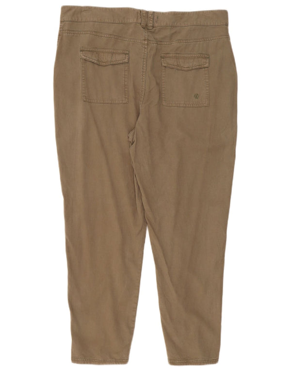Fat Face Pantaloni tăiați pentru femei cu talie înaltă UK 16 Large W36 L26 Khaki