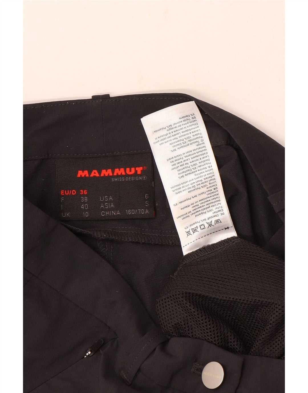 Pantaloni chino drepti pentru femei Mammut UK 10 Small W28 L31 Gri Poliamidă
