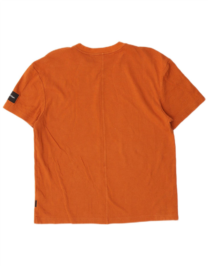 Tricou Calvin Klein pentru bărbați Top din bumbac portocaliu mediu