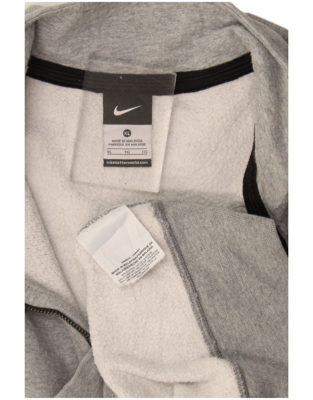 Hanorac pentru bărbați Nike, cu fermoar, cu gât, XL, bumbac gri