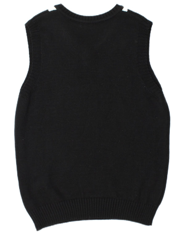 Vintage Mens Vest Tank Top Large Black Argyle/Diamond Acrylic