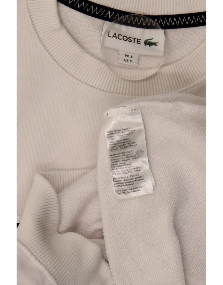 Hanorac grafic pentru bărbați Lacoste Pulover Mărimea 3 Bumbac alb mic