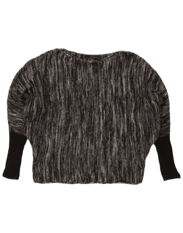 CALVIN KLEIN JEANS Pulover pentru femei cu gât de barcă UK 6 XS Gri pete