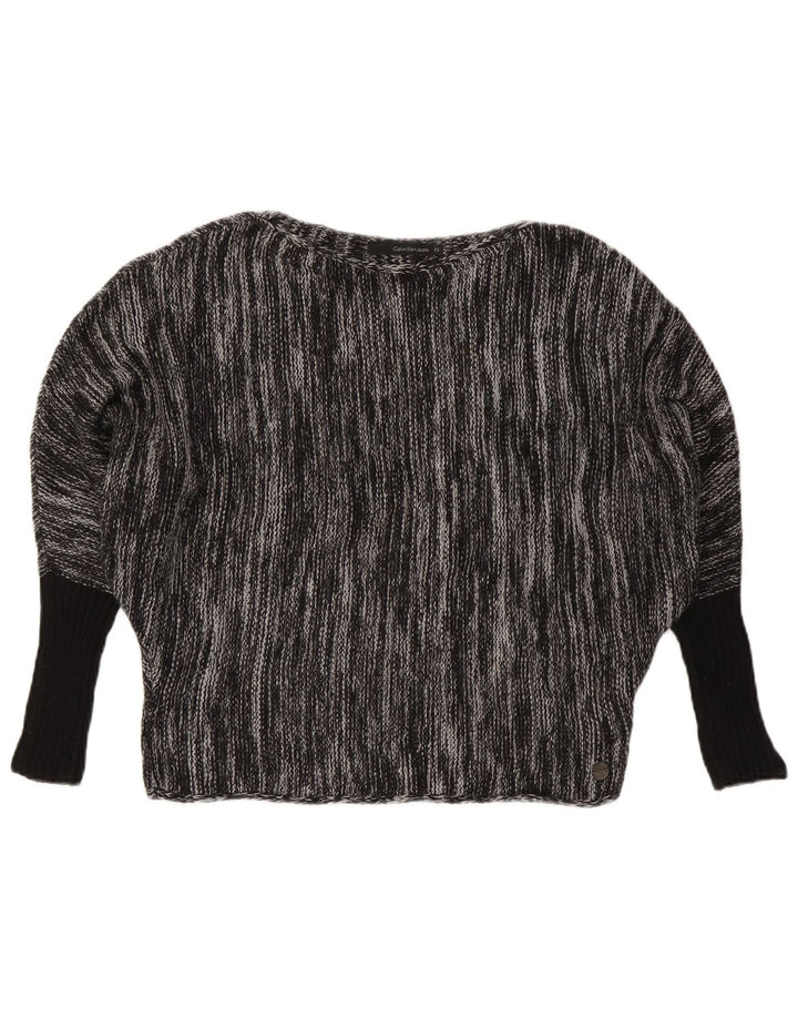 CALVIN KLEIN JEANS Pulover pentru femei cu gât de barcă UK 6 XS Gri pete