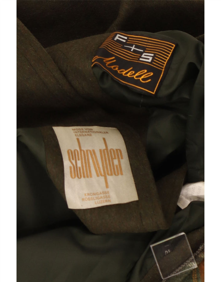 Palton de damă vintage cu glugă EU 40 lână kaki medie