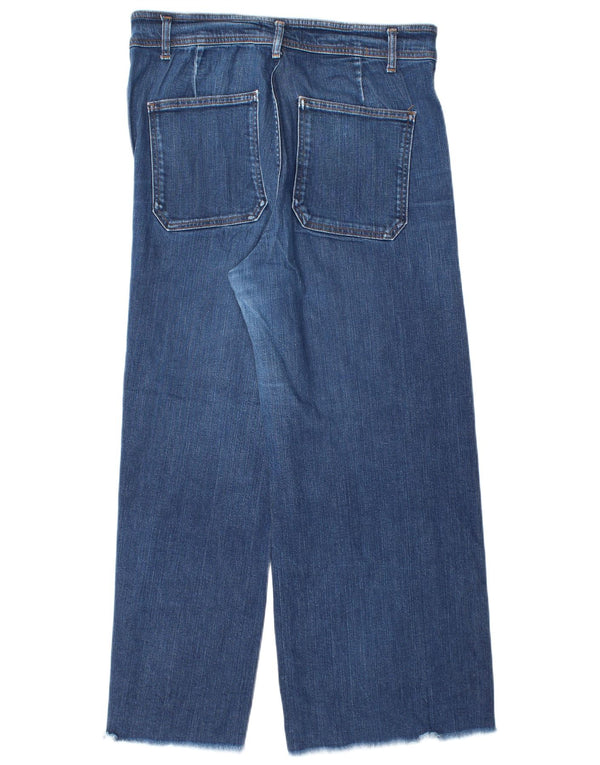 Zara Womens High Waist Wide Leg Jeans EU 46 2XL W36 L28 Blue