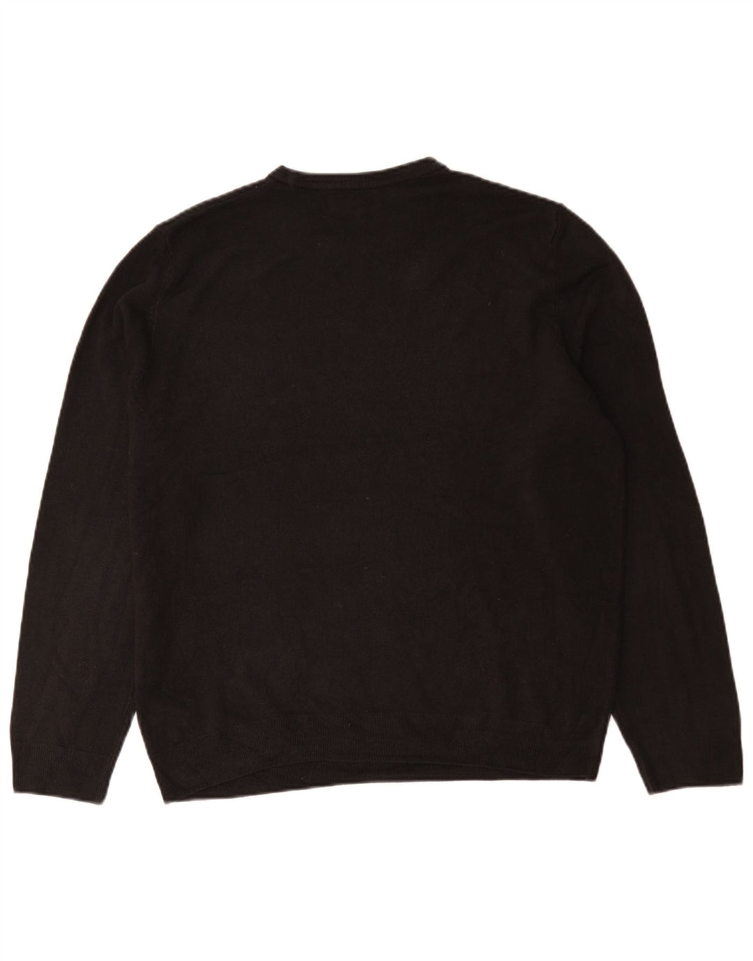 Pulover pentru bărbați Marks & Spencer cu gât roșu, XL, acrilic negru