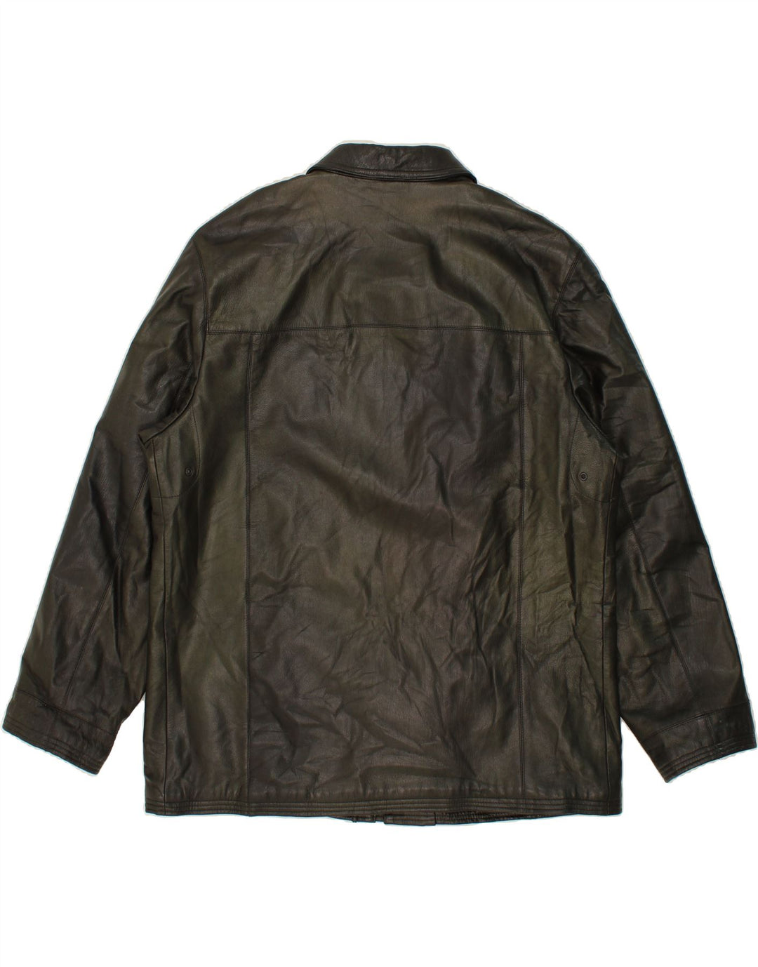 GREEN LEAVES Jachetă de piele pentru bărbați UK 44 2XL Piele verde