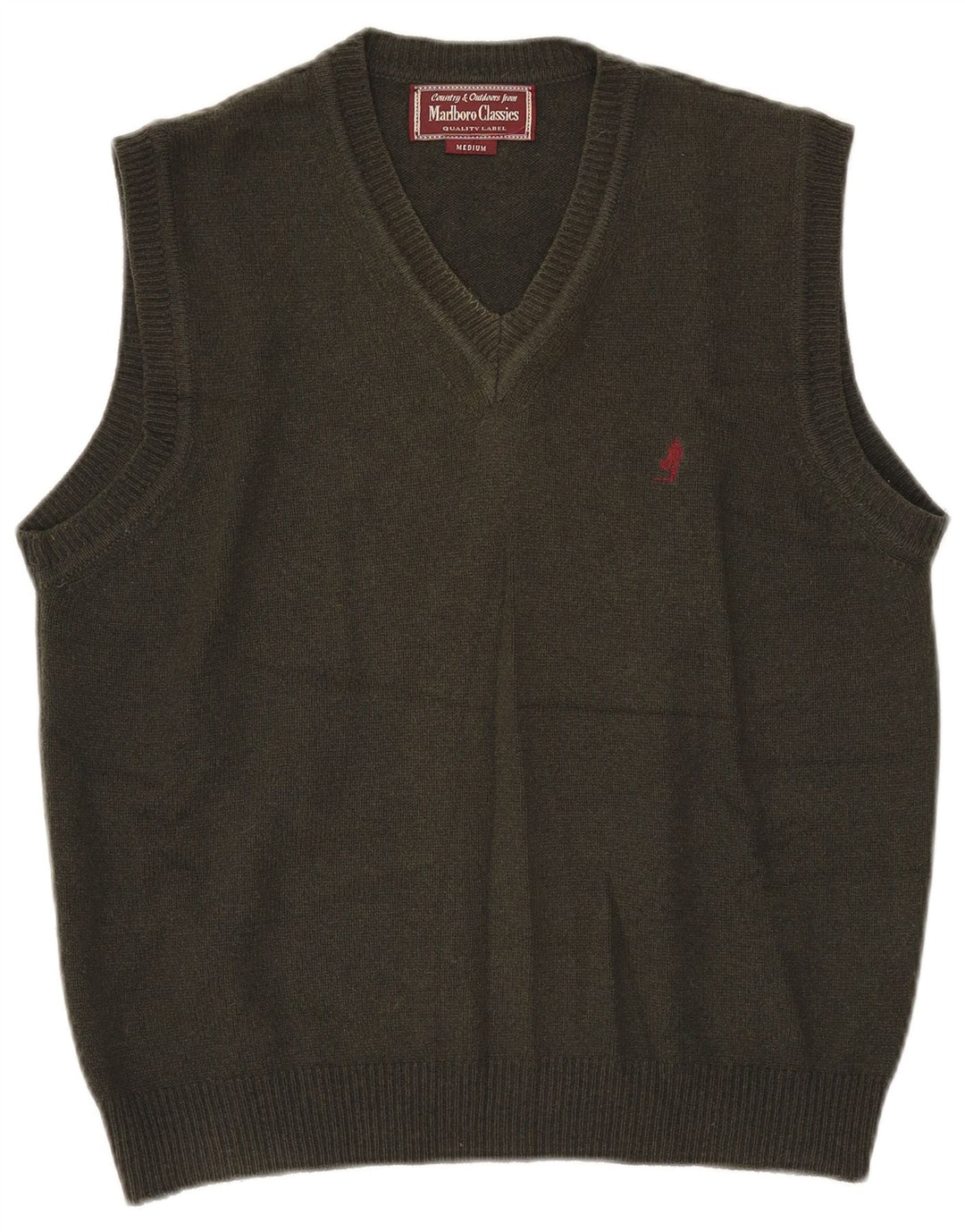 Marlboro Classics Mens Vest Tank Top Lână Medium Kaki